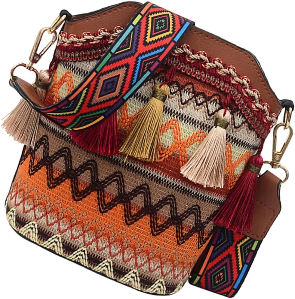 Amosfun Messenger bag women's crossbody bags women's zip bags zip bag boho shoulder bag women's shoulder bags woven shoulder bag woman shoulder bag one shoulder bag bucket miss