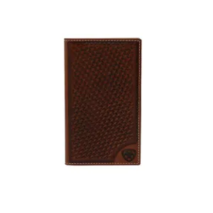 Ariat® Men's Rodeo Basketweave Shield Tan Wallet A3550308