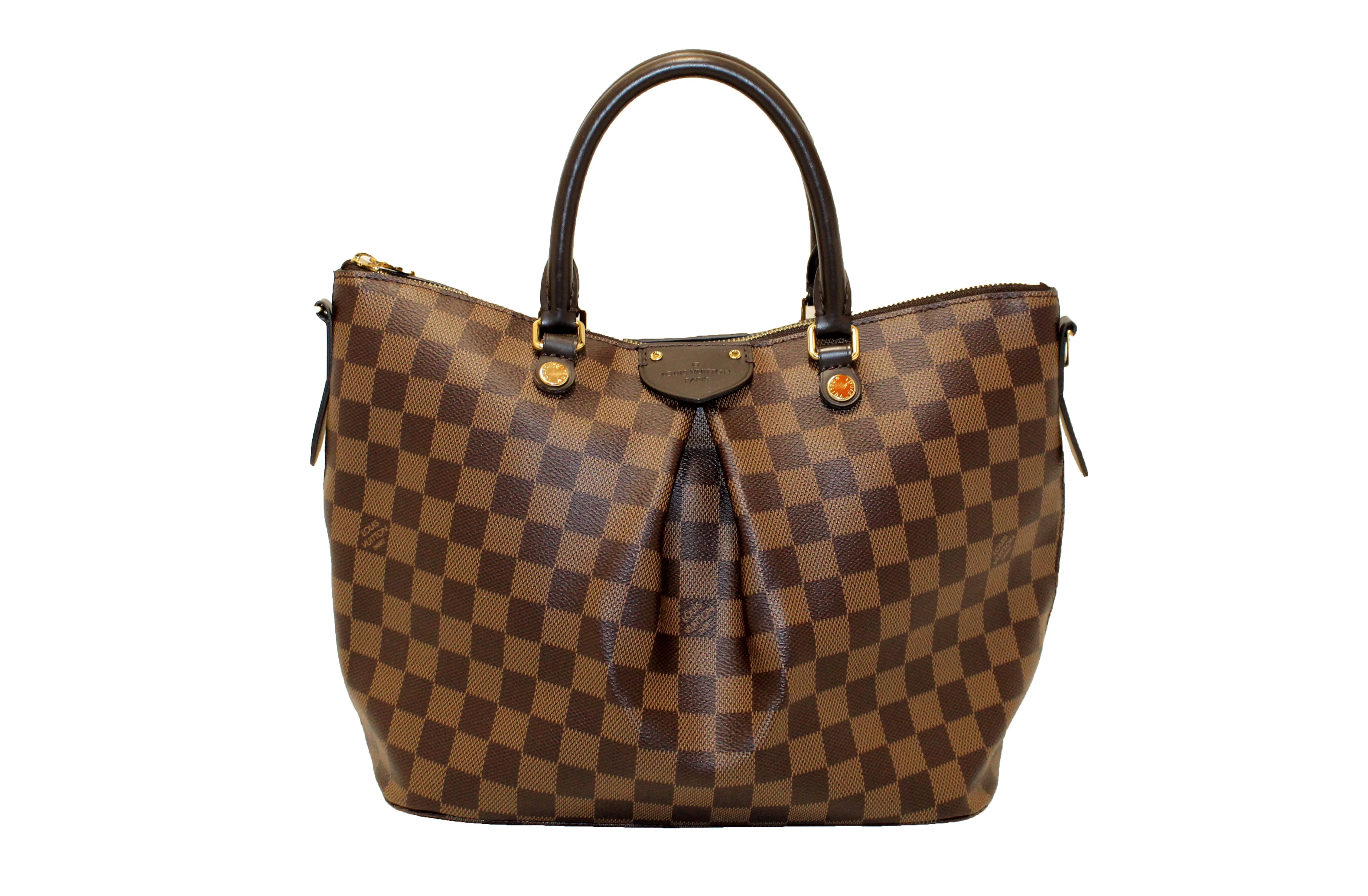 Authentic Louis Vuitton Damier Ebene Canvas Siena MM Handbag