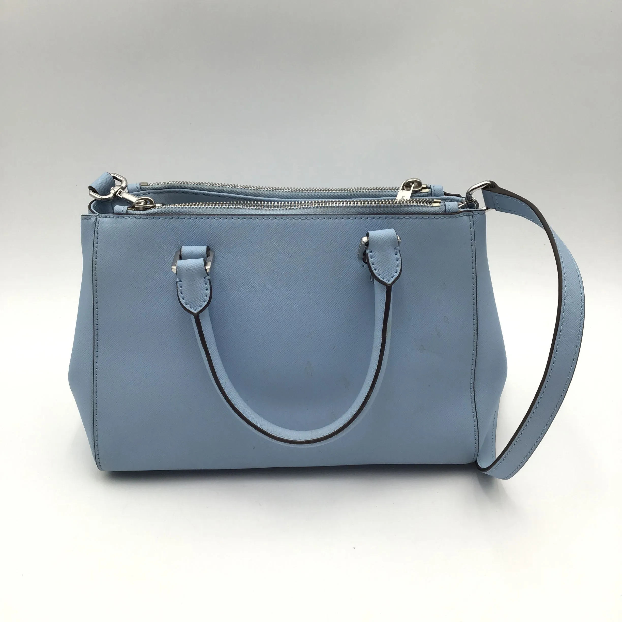 Authentic Michael Kors Women's Powder Blue Luxury Satchel Bag - COA Included