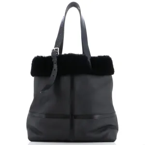Aviateur Etriviere Shopping Tote Bag Cristobal with Vache Hunter and Shearling