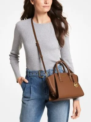 Avril Small Leather Top-Zip Satchel