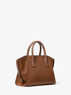 Avril Small Leather Top-Zip Satchel