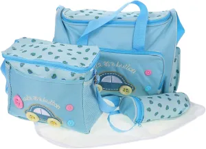 Baby Diaper Nappy Changing Bag Mens Diaper Bag Men Diaper Bag Mummy Bag Purse Diaper Bag Diaper Bag for Men Diaper Bag Purse Diaper Bag Large Capacity Four Piece Set Cartoon, Blue