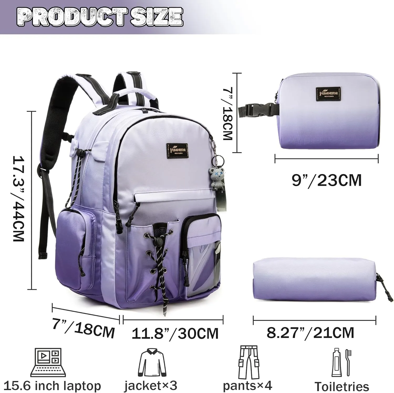 Backpack for School Kids Backpack with Lunch Box Travel Backpacks for Teens High School Casual Backpacks for Girls Boys Middle Schoolbag Bookbag