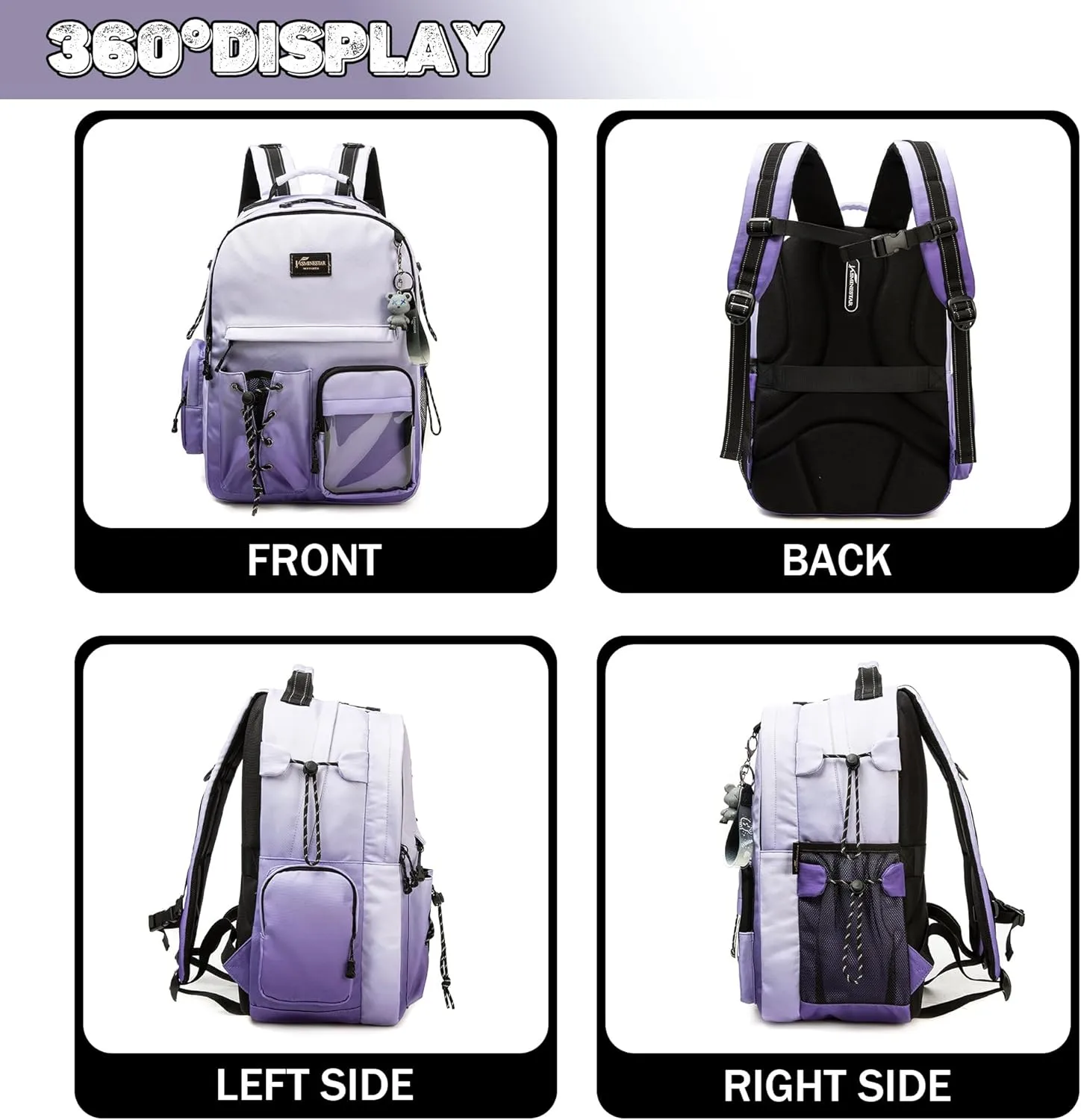 Backpack for School Kids Backpack with Lunch Box Travel Backpacks for Teens High School Casual Backpacks for Girls Boys Middle Schoolbag Bookbag