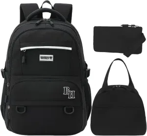 Backpack for Teen Girls Boys School Backpacks with Lunch Box Middle High School College Casual Daypack Laptop Bookbag Set