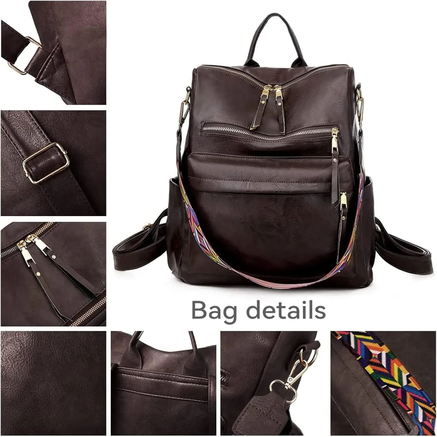 Backpack Purse For Women Large Designer Travel Ladies Fashion Convertible College Shoulder Bags Animal Print (One Size)