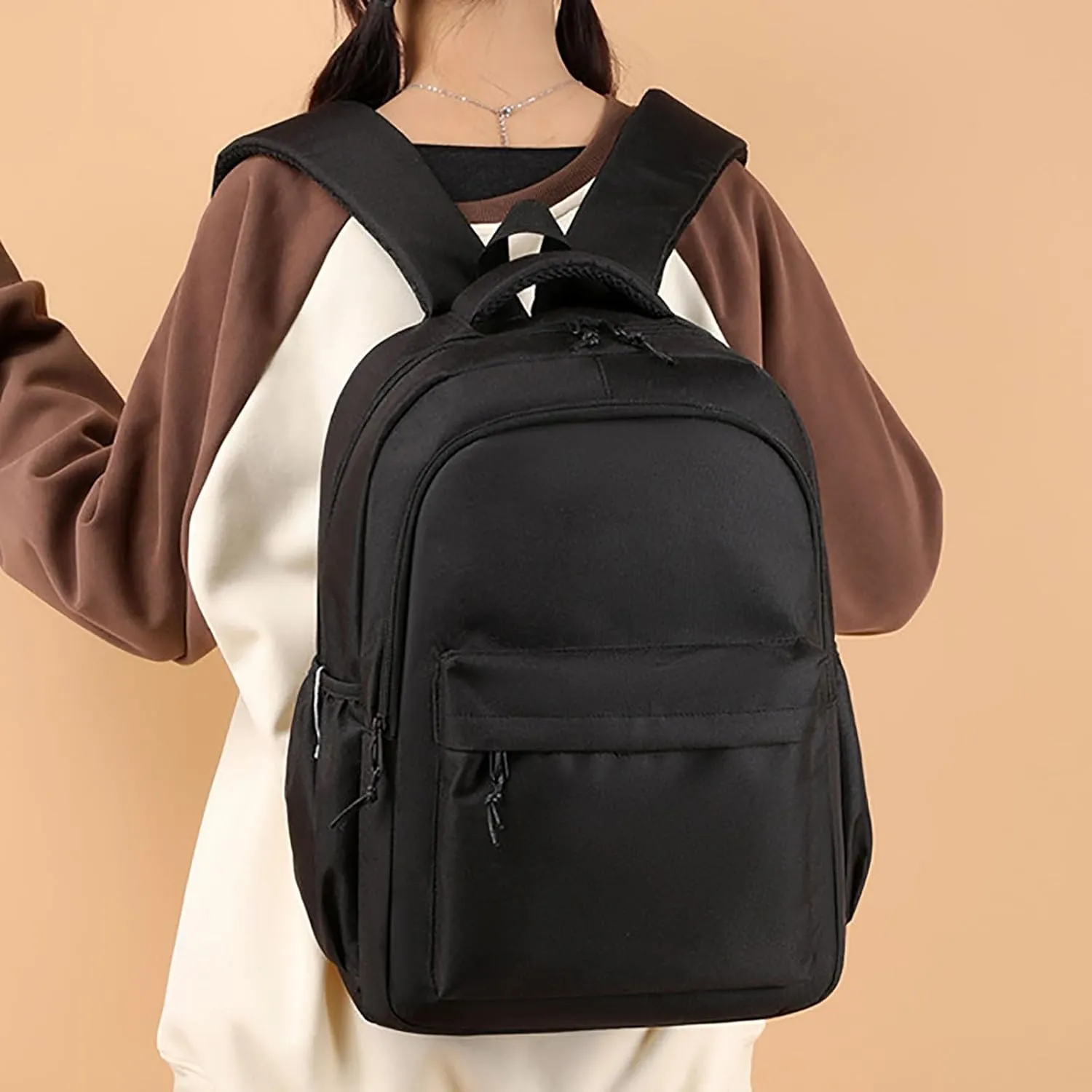 Backpack Purses for Women Lightweight Small Casual Daily Travel Backpacks Fashion Soft Leather Outdoor Backpack(Black)