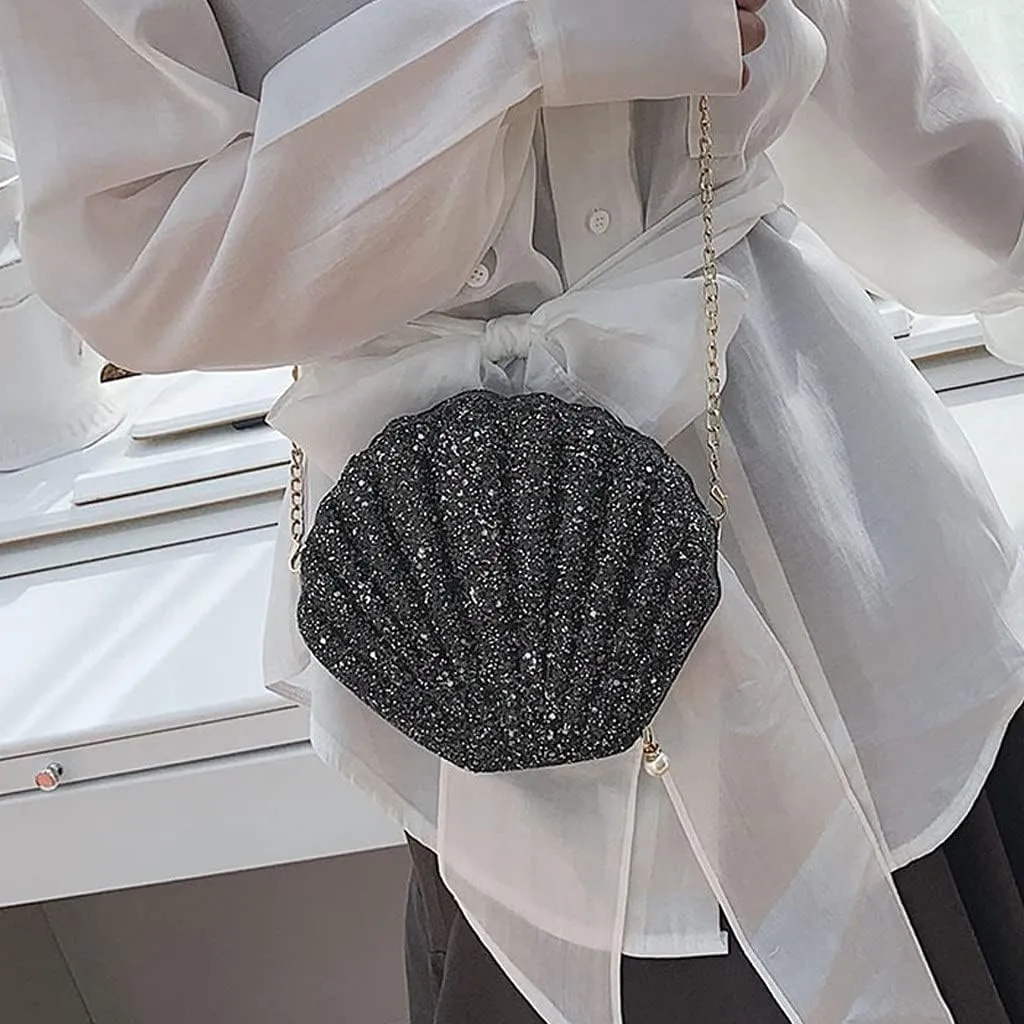 Bag Ladies Student Bag Shoulder Handbag Chain Casual Fashion Women' Wild Bags Shoulder Tote (Black, One Size)