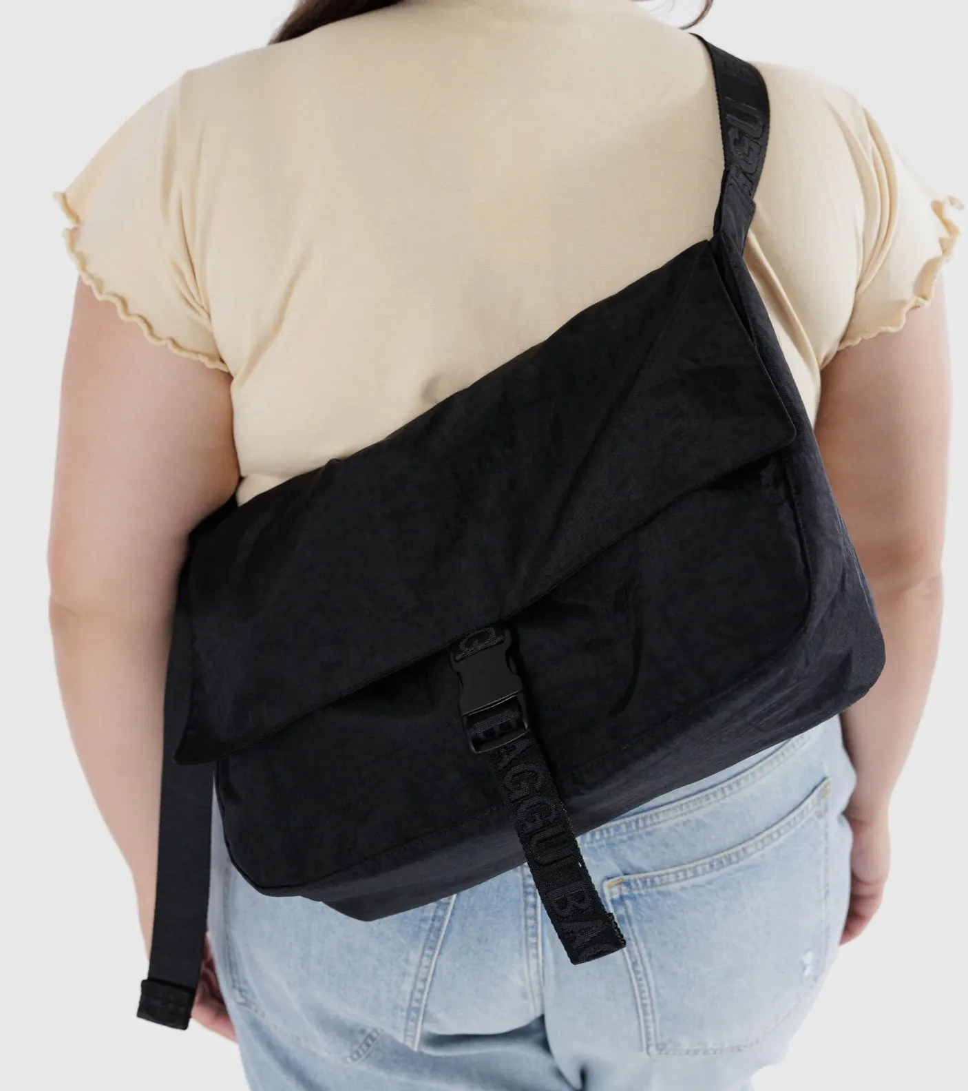 Baggu Black Nylon Messenger Bag