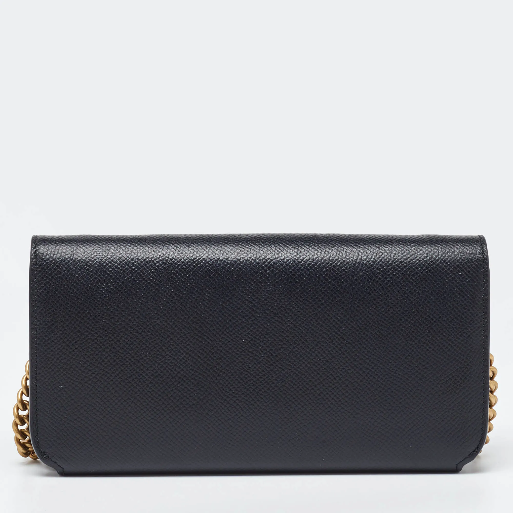 BALENCIAGA Black Leather Everyday Wallet on Chain