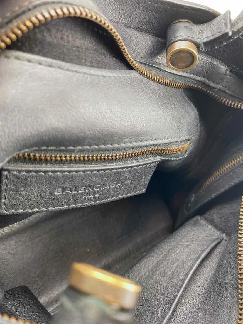 Balenciaga Women's Blackout Small City Handbag Black