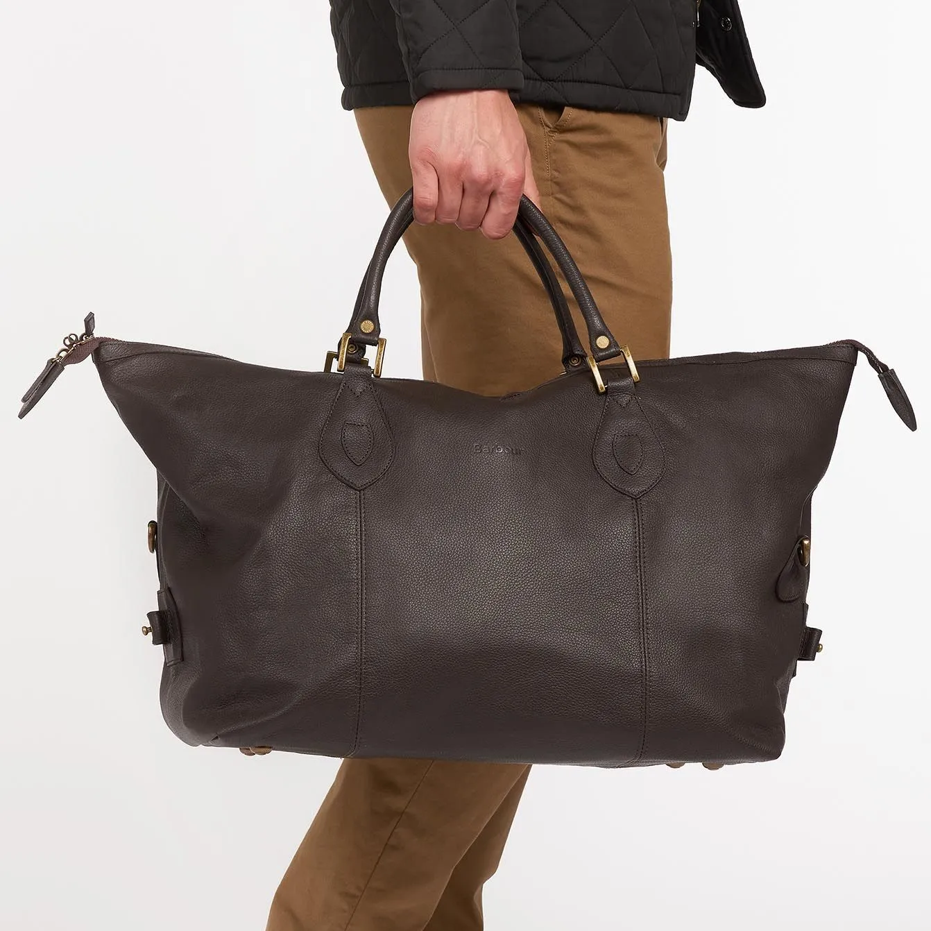 Barbour Travel Bag Explorer Weekend Bag Medium £249 - Dark Brown Leather - UBA0008BR91