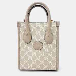 Beige Interlocking G Mini Tote Bag