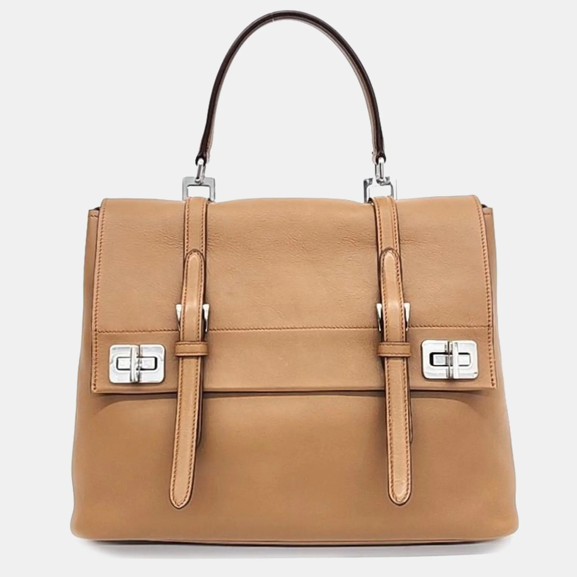 beige Quilted leather City  Double Tote Bag