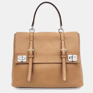 beige Quilted leather City  Double Tote Bag