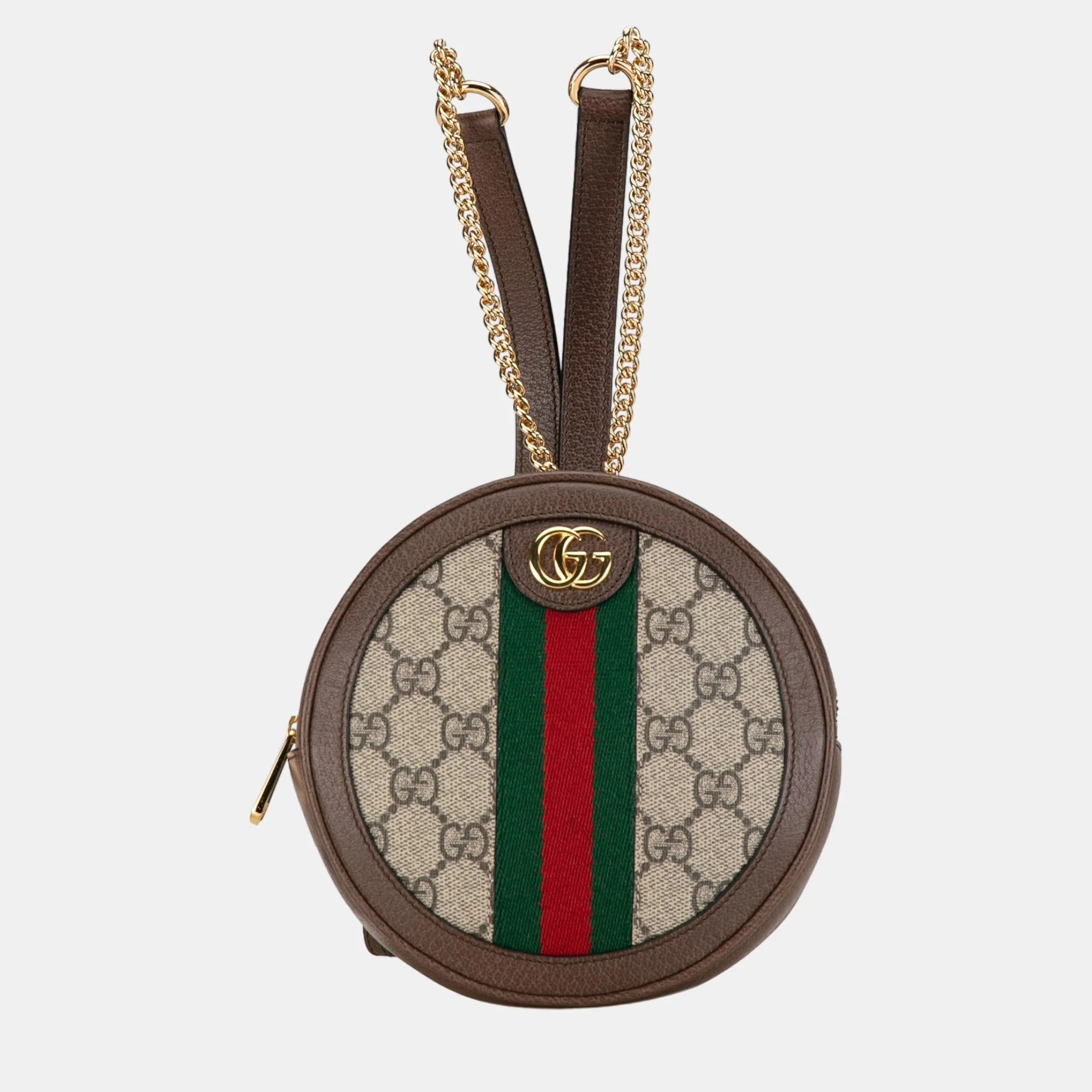 Beige/Brown Mini GG Supreme Round Ophidia Backpack