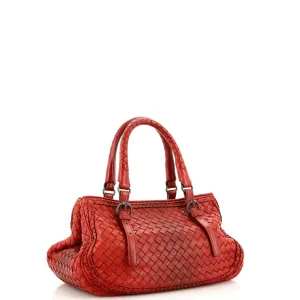 Belted Double Stitch Satchel Ombre Intrecciato Nappa Small