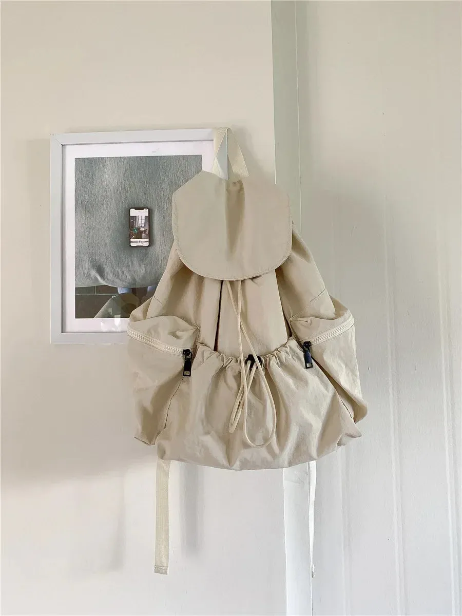binfenxie New Backpack Nylon Cloth Shoulder Bags For Women Fashion Light Large Capacity Casual School Bag Designer Luxury Solid Color