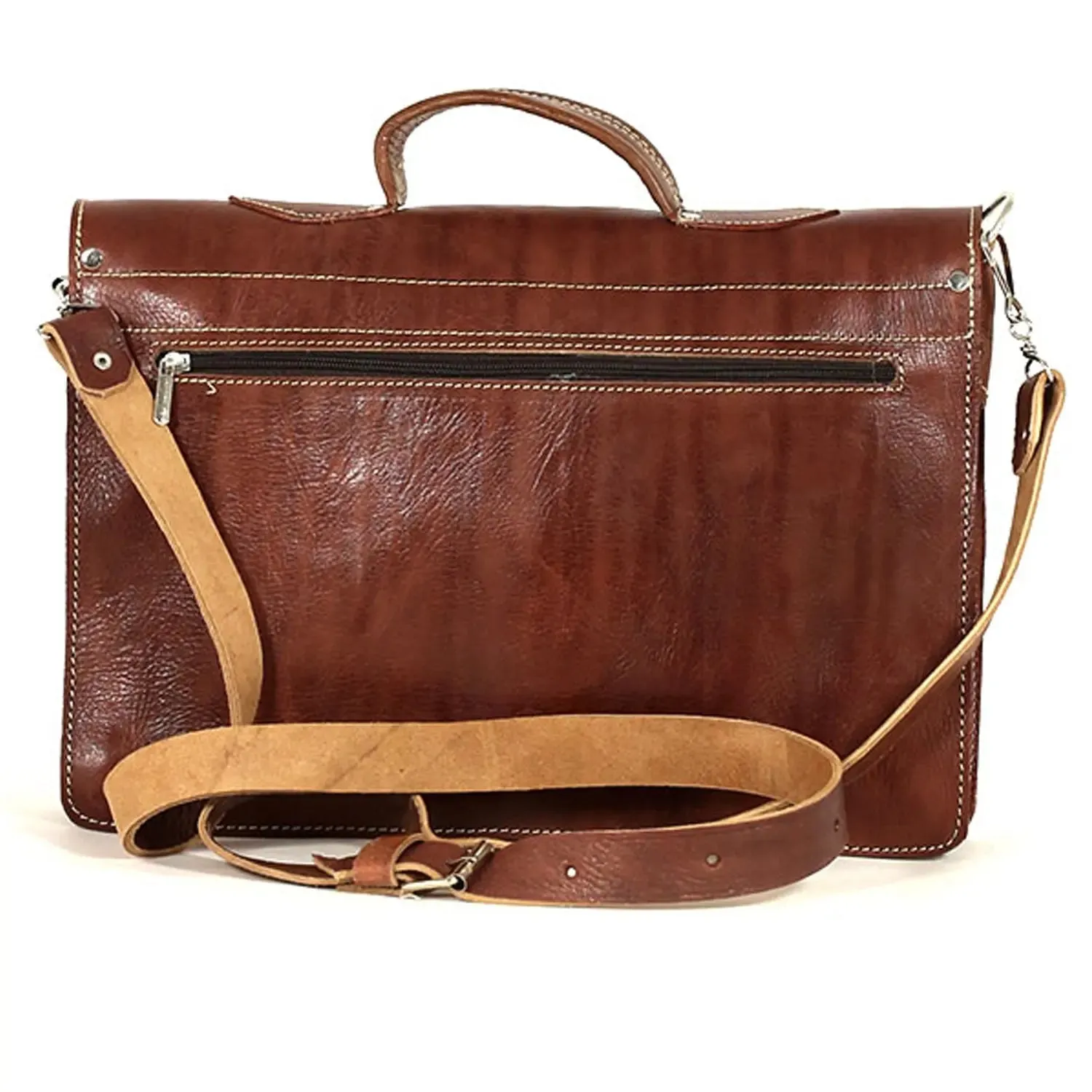 Biyadina Premium Vintage Messenger Leather Bag Handmade Satchel Brown - Timeless Elegance for Professionals