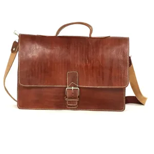 Biyadina Premium Vintage Messenger Leather Bag Handmade Satchel Brown - Timeless Elegance for Professionals