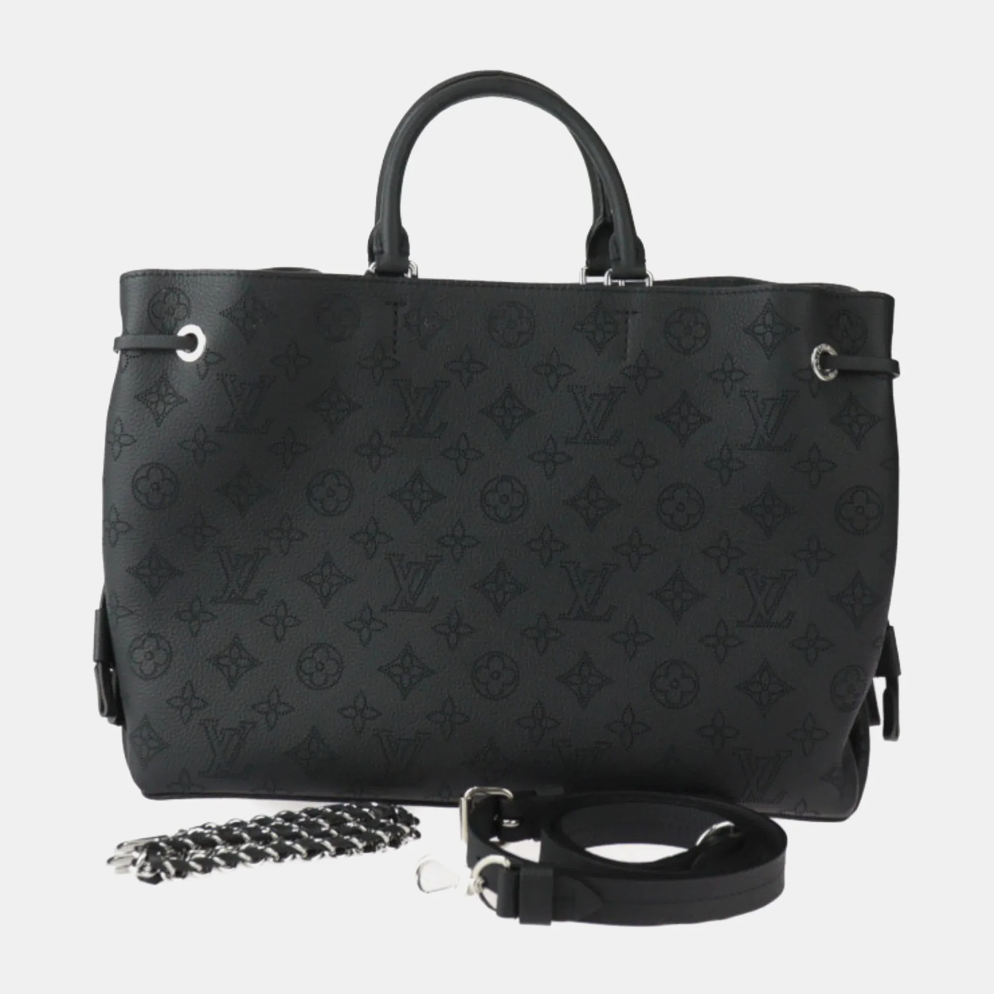 Black Calf leather Monogram Mahina Bella Tote Bag