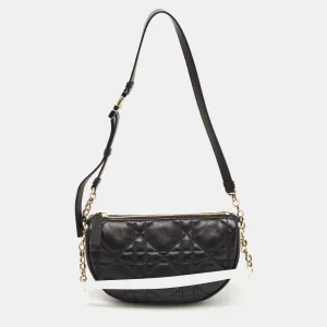 Black Cannage Leather Small Vibe Hobo