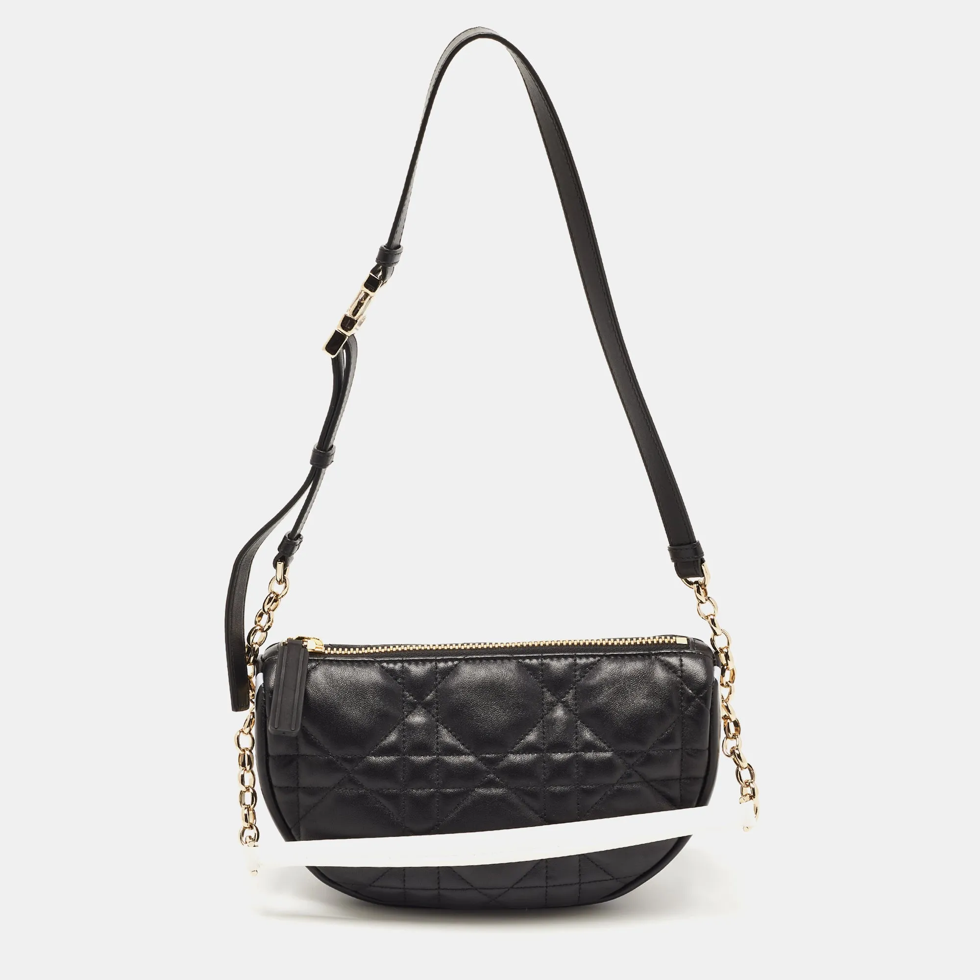 Black Cannage Leather Small Vibe Hobo