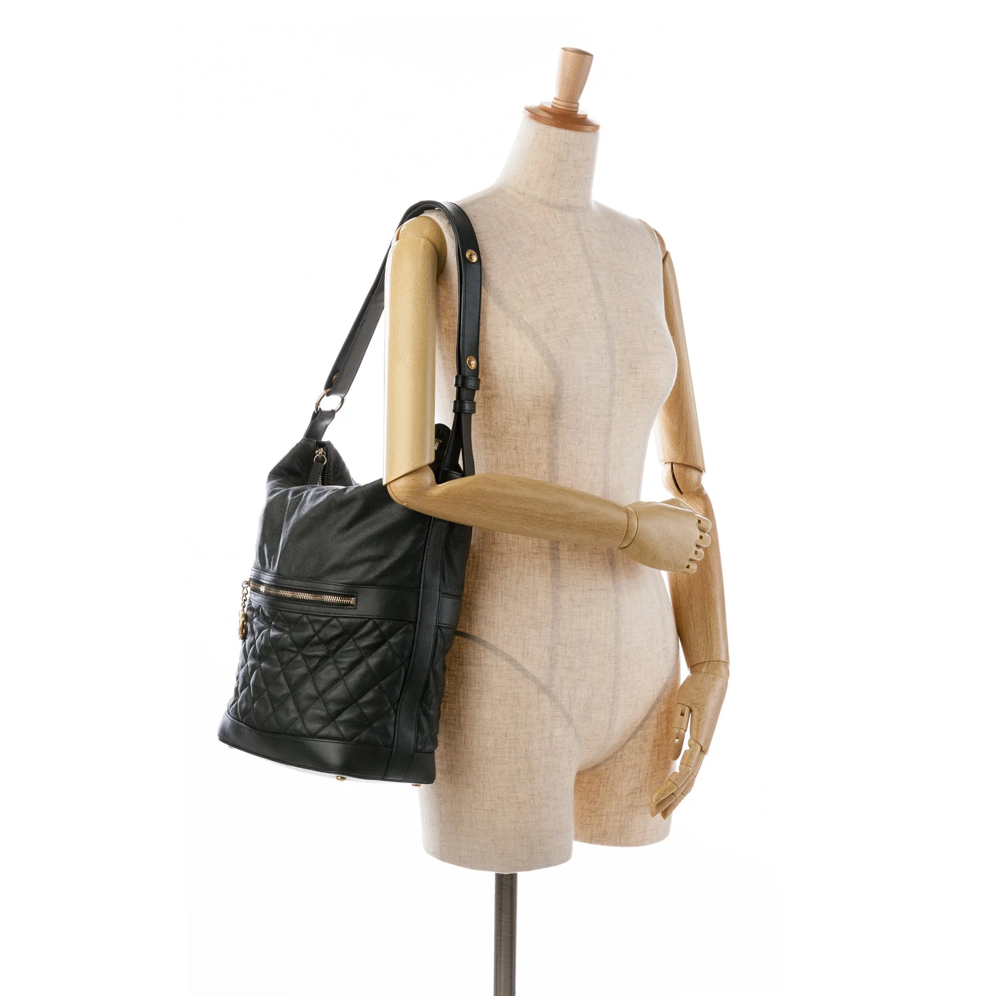 Black Chanel Caviar Casual Style Hobo