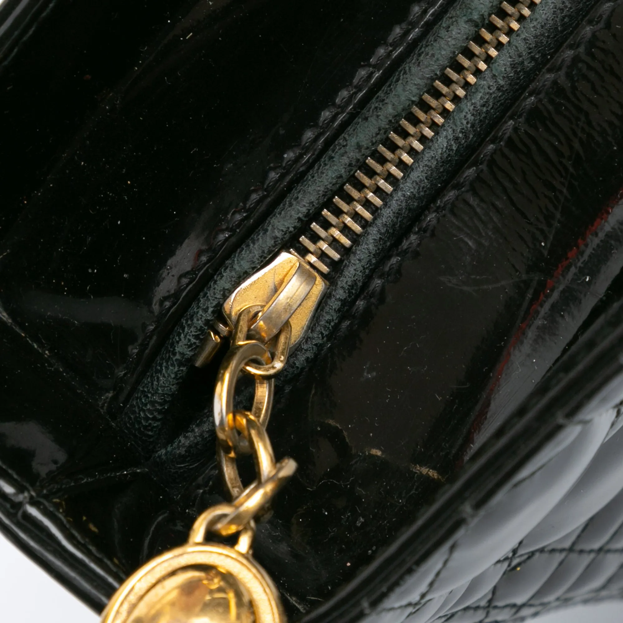 Black Dior Large Patent Cannage Lady Dior Satchel