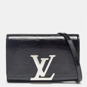 Black Electric Epi Leather Louise PM Bag