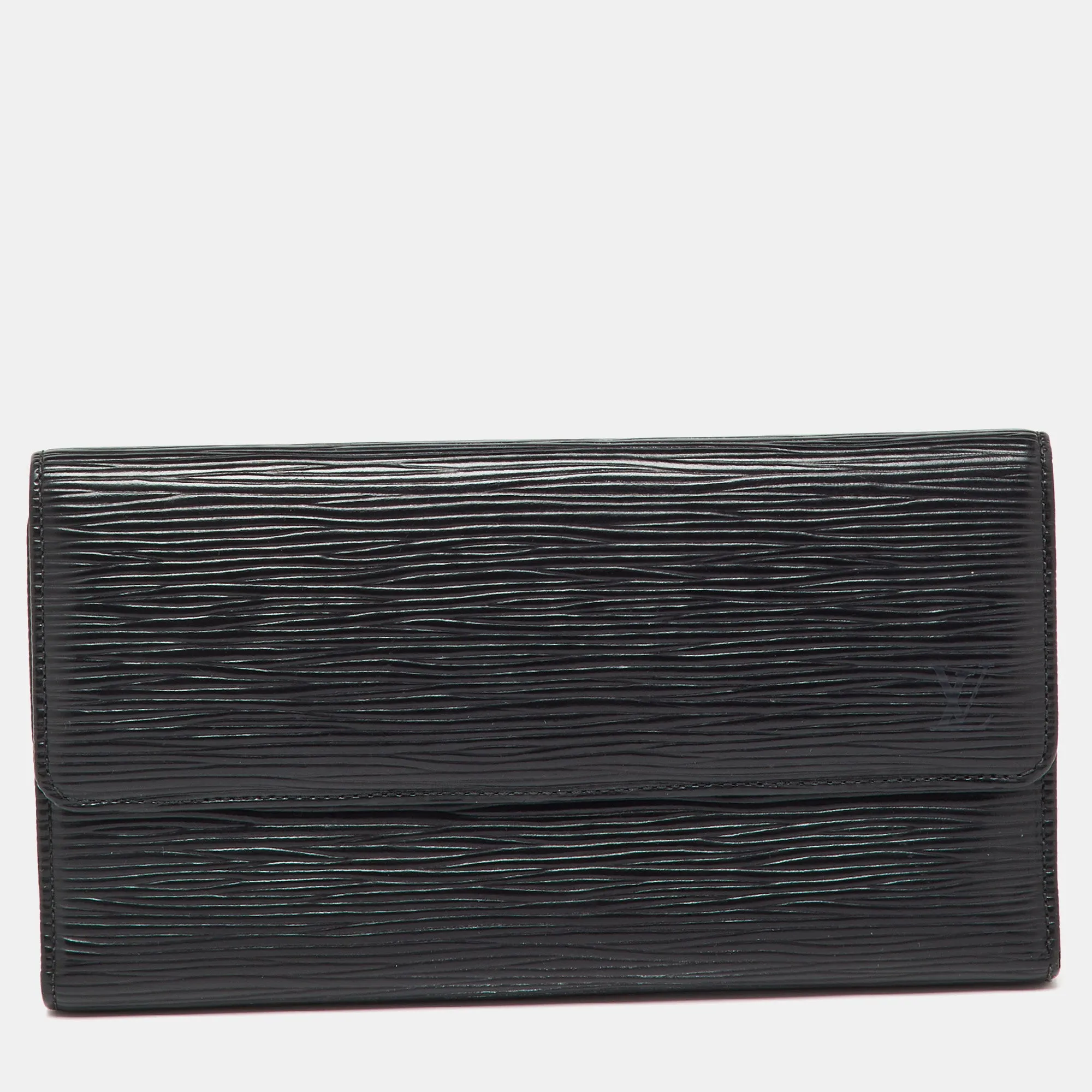 Black Epi Leather  Porte Tresor Wallet
