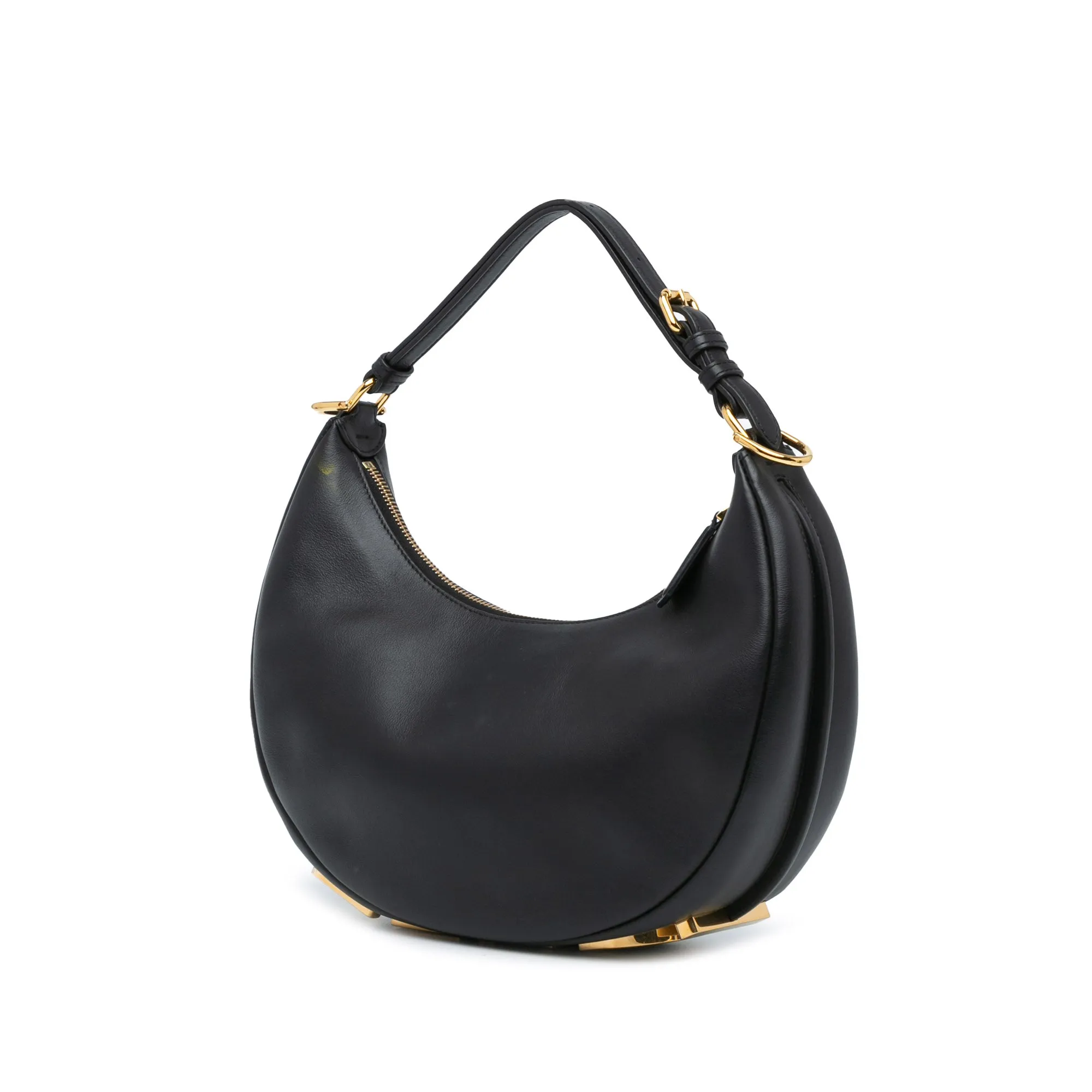 Black Fendi Medium Leather Fendigraphy Hobo