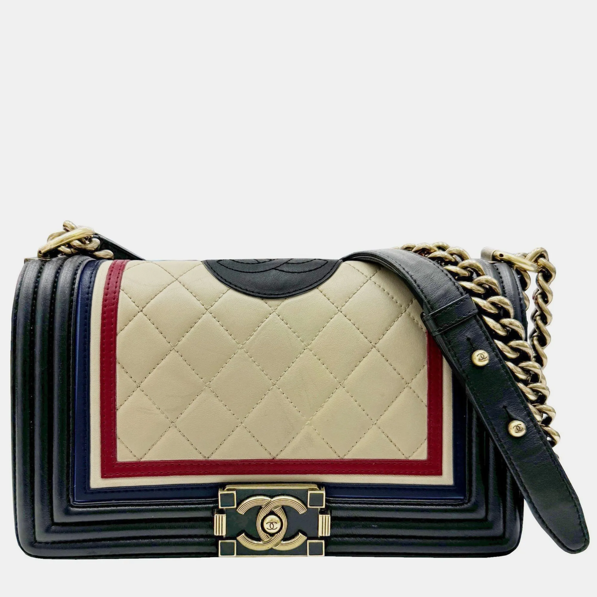 Black Ivory Red Blue Multicolor Boy Ramsun Coco Mark Chain Bag