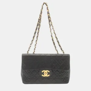 Black Lambskin Deca Matelasse 34 Shoulder Bag