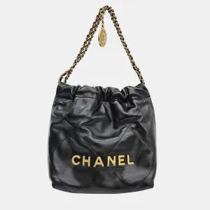 Black Leather 22 Mini Bag
