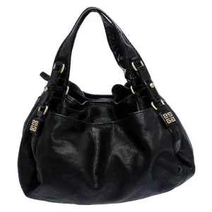 Black Leather and Patent Leather Hobo