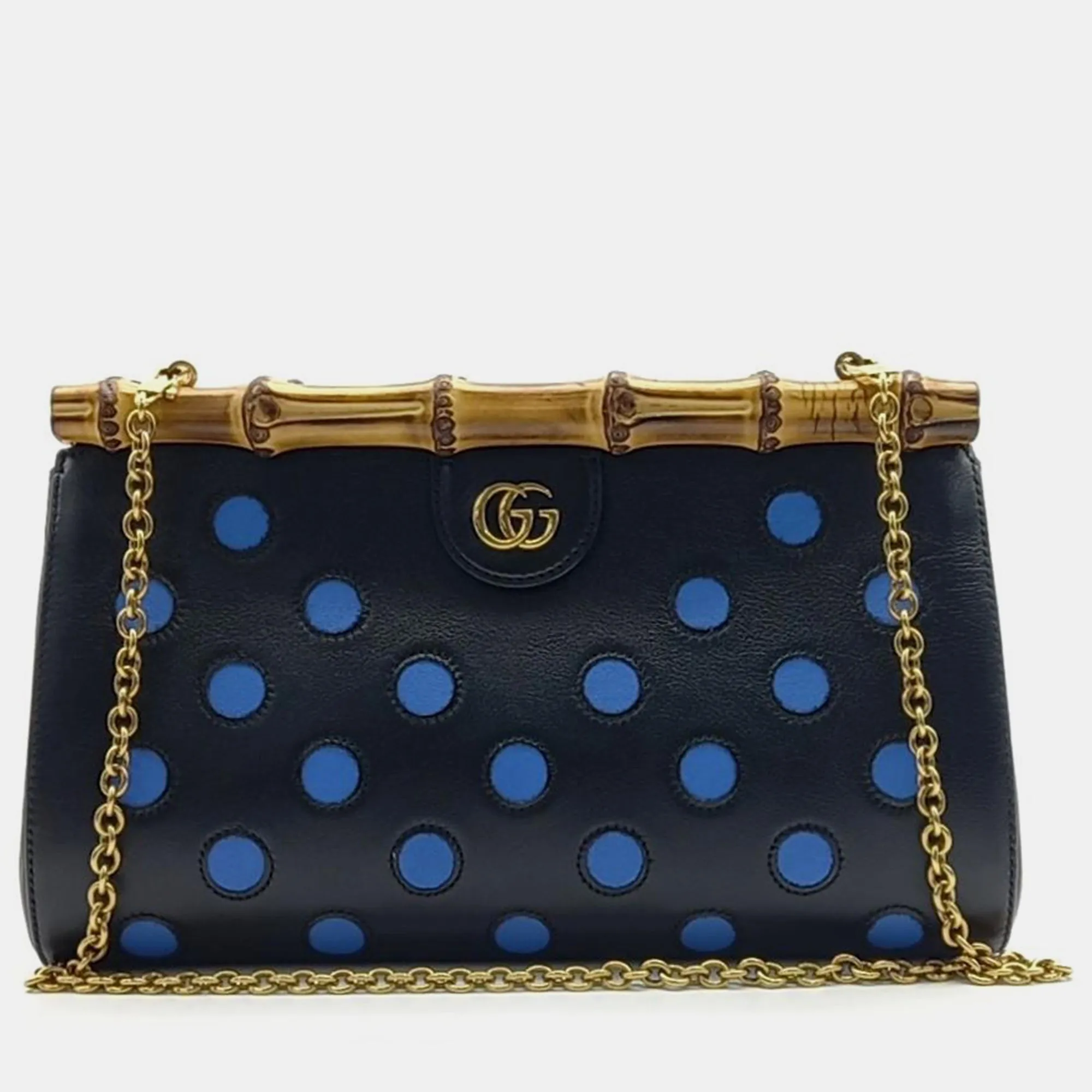 Black Leather Bamboo Shoulder Bag