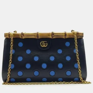 Black Leather Bamboo Shoulder Bag
