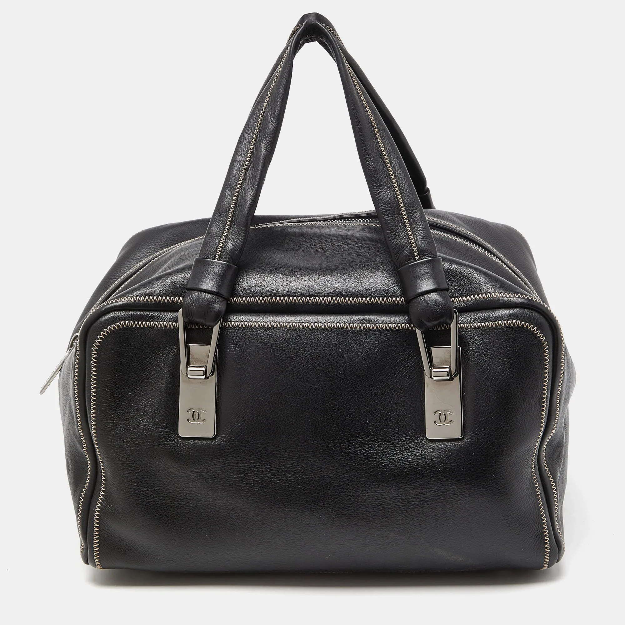 Black Leather CC Bowler Bag