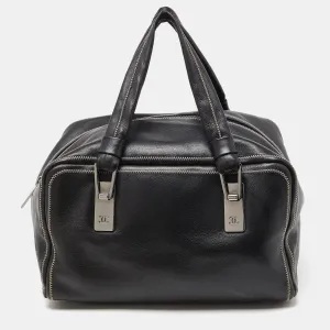 Black Leather CC Bowler Bag