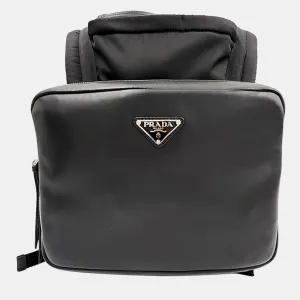Black Leather hooded backpack