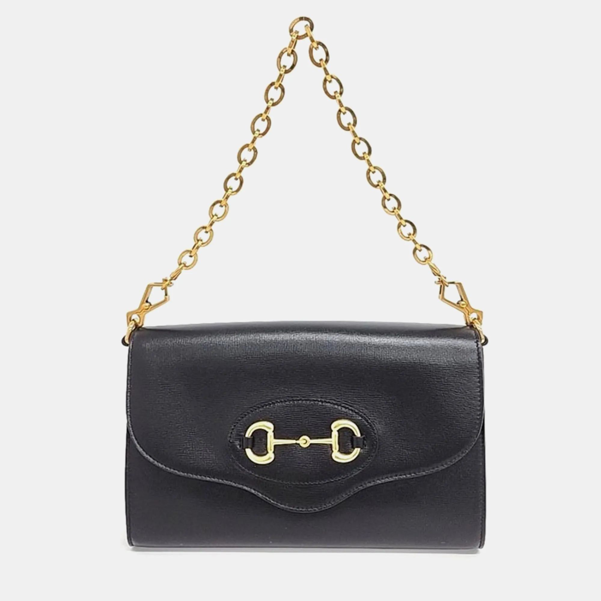 Black Leather Horsebit 1955 Shoulder Bag
