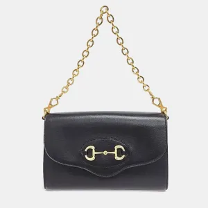 Black Leather Horsebit 1955 Shoulder Bag