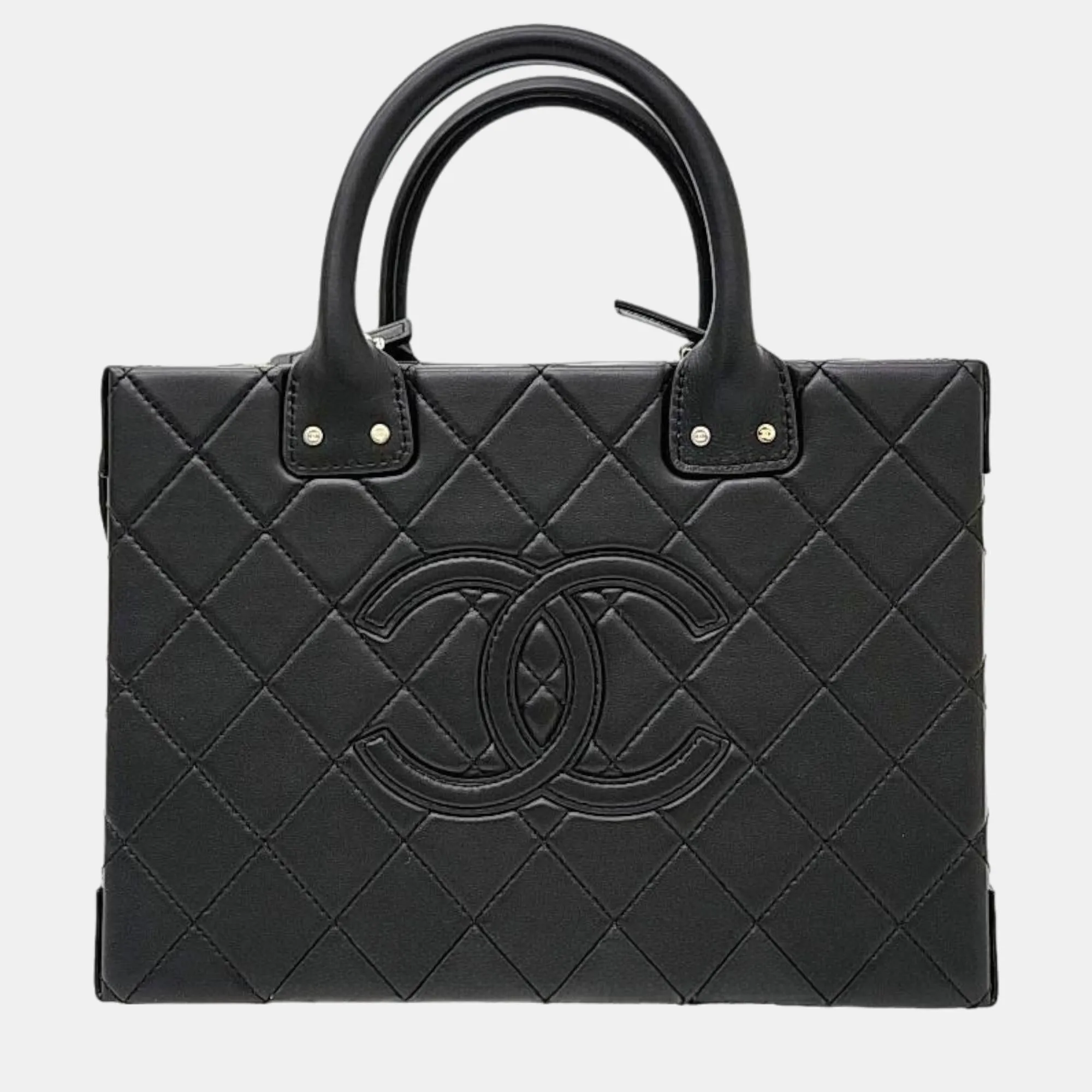 Black Leather Vanity Bag