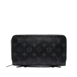 Black Louis Vuitton Monogram Eclipse Zippy XL Long Wallets
