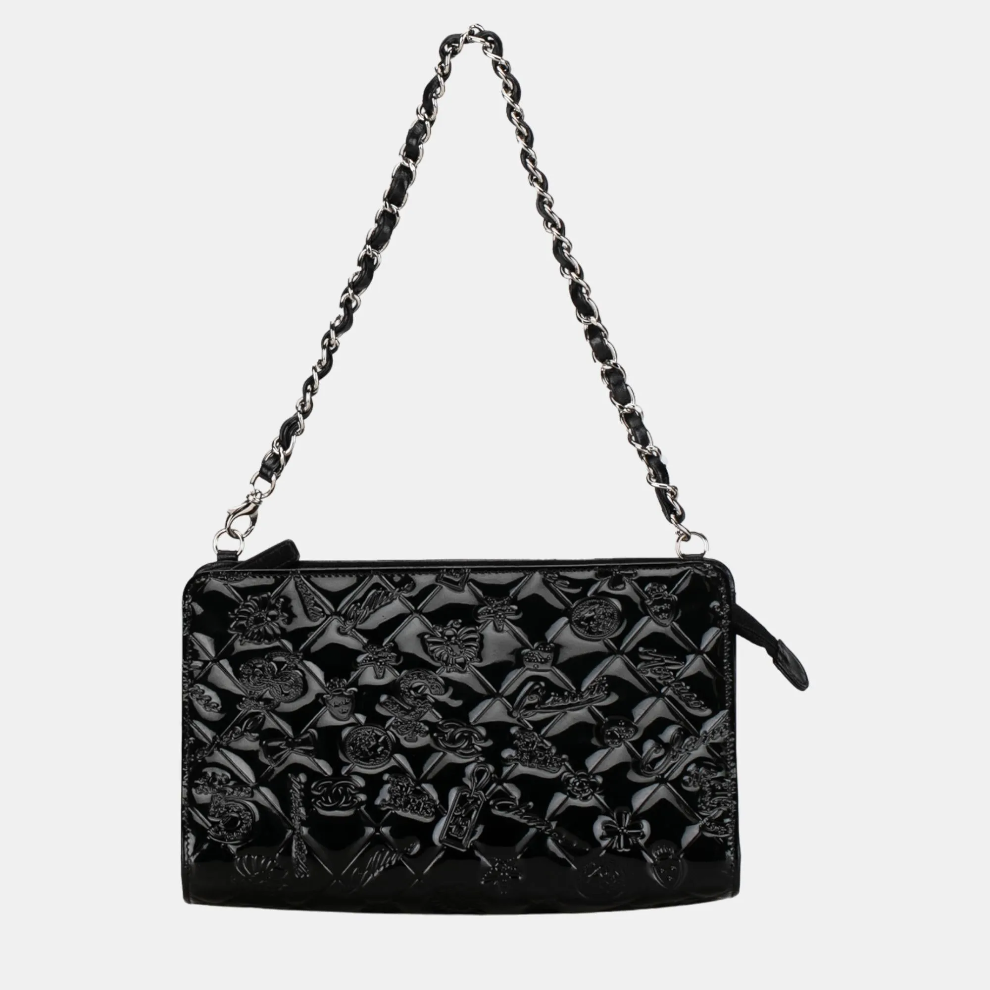 Black Patent Lucky Symbols Pochette