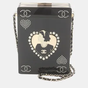 Black Plexiglass Card Casino Minaudiere Bag
