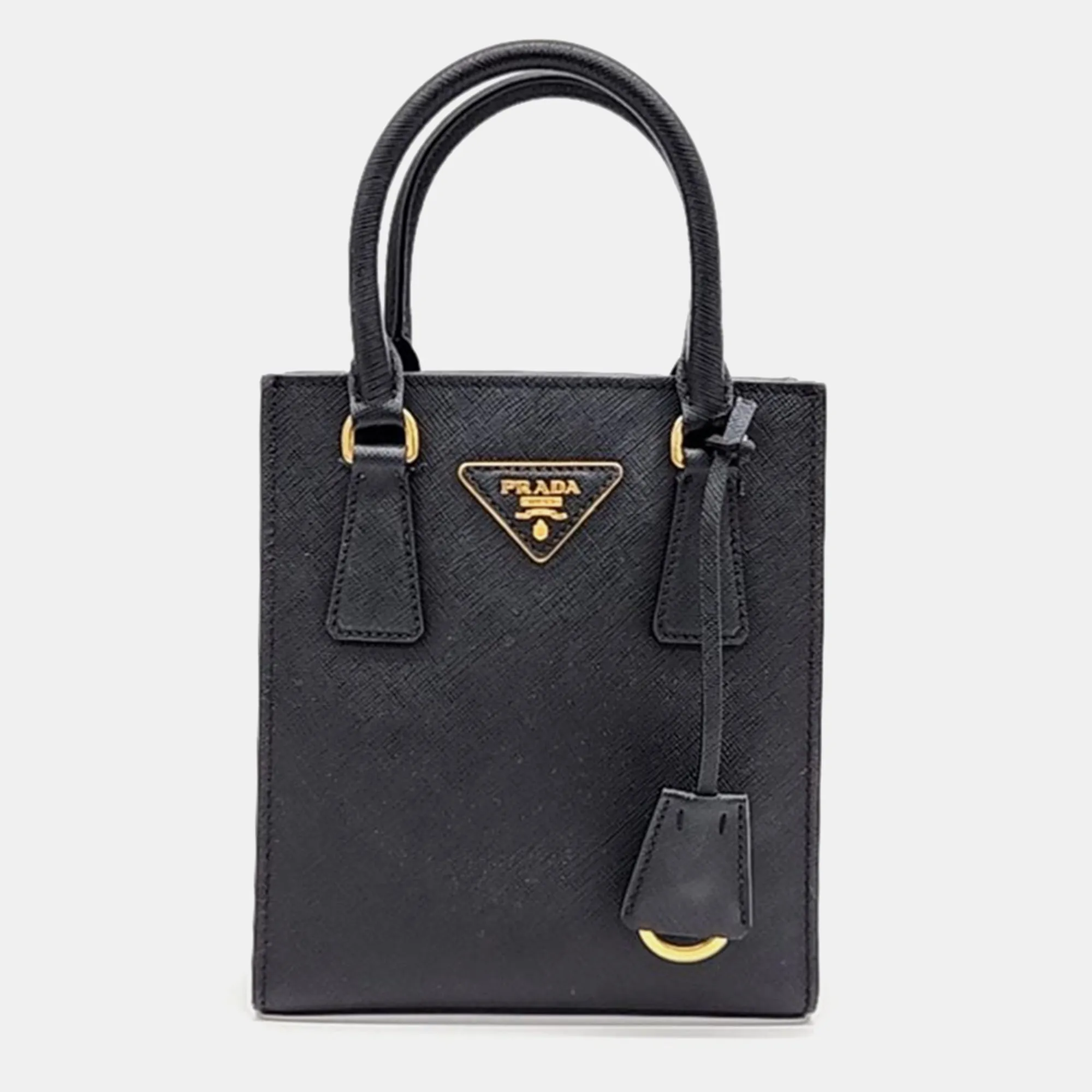 Black Saffiano Leather Lux Crossbody Bag